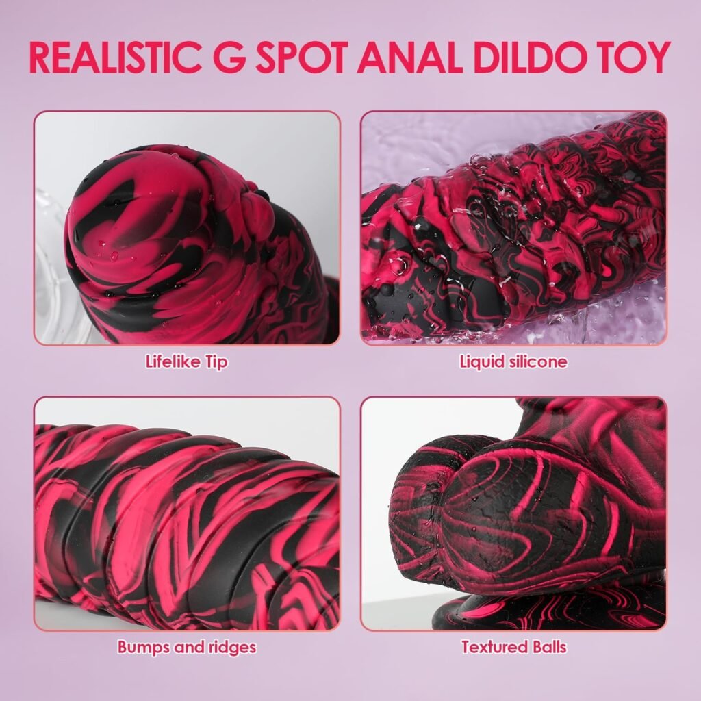 2.36 Diameter Huge Thick Dildo,Colorful Realistic Dildo with Strong Suction Cup for Hands-Free Play Adult Sex Toys for Women Men and Couples (2.36 Diameter)