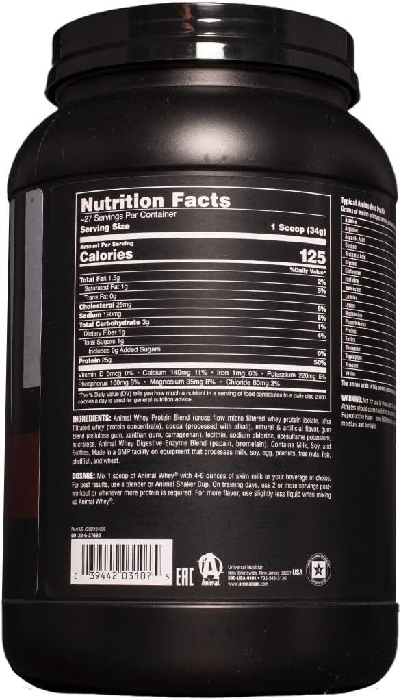 Animal Whey Isolate Whey Protein Powder – Isolate Loaded for Post Workout and Recovery – Low Sugar with Highly Digestible Whey Isolate Protein - Vanilla - 4 Pound (Pack of 1) (Packaging May Vary)