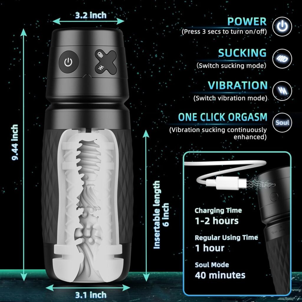 Automatic Male Masturbator,Adult Pussy Stroker Toy with 8 Vibrating Thrusting Sucking Modes,Pocket Sexual Juguetes Cup,Thrusting Blowjob Toys Suction Pump Sleeve, Electric Sex Toys for Men Pleasure