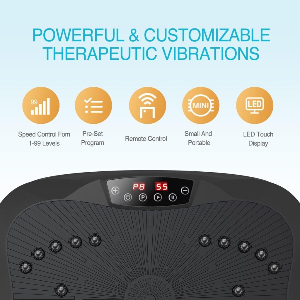 AXV Vibration Plate Exercise Machine Whole Body Workout Vibrate Fitness Platform Lymphatic Drainage Machine for Weight Loss Shaping Toning Wellness Home Gyms Workout