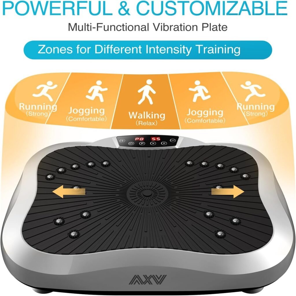 AXV Vibration Plate Exercise Machine Whole Body Workout Vibrate Fitness Platform Lymphatic Drainage Machine for Weight Loss Shaping Toning Wellness Home Gyms Workout