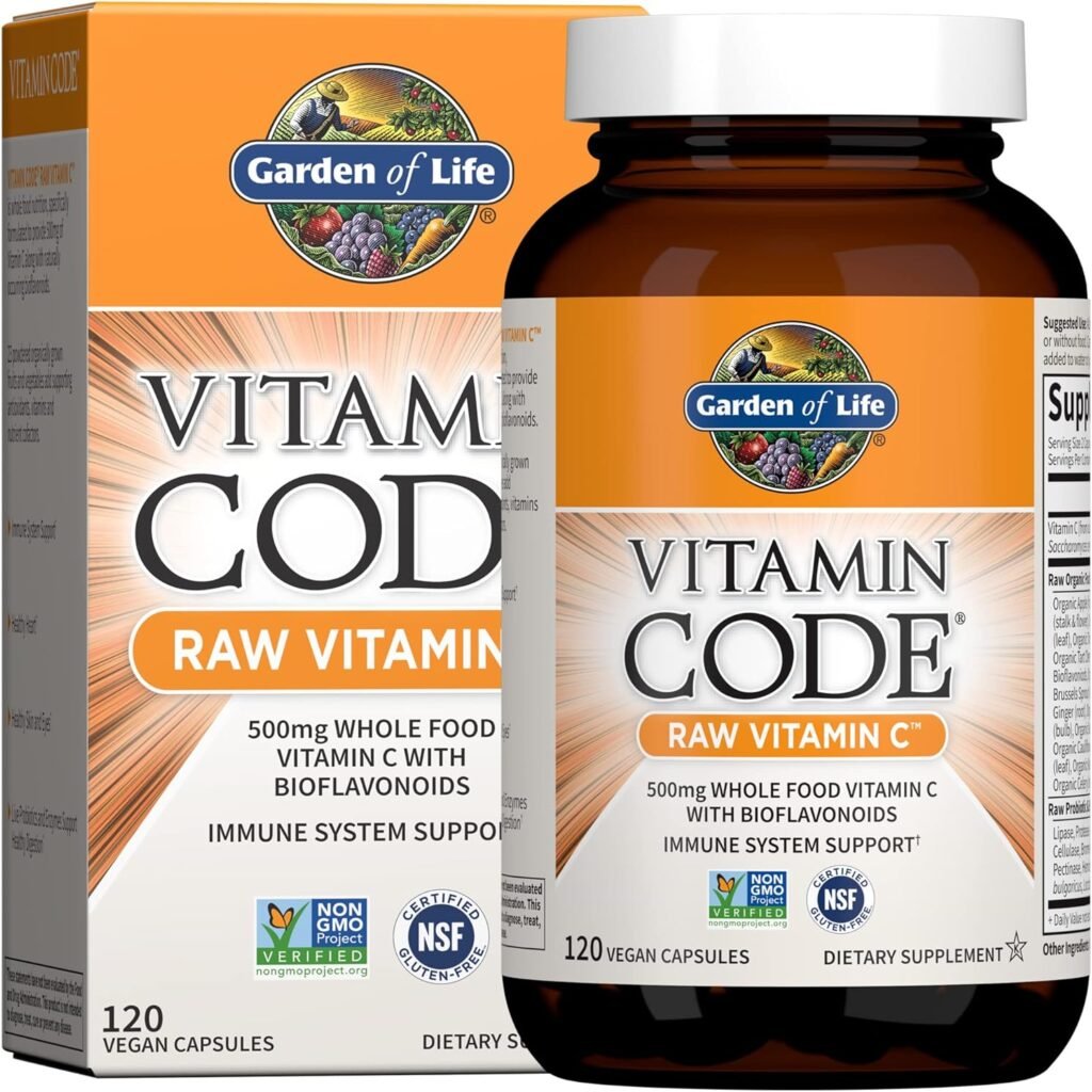 Garden of Life Vitamin D, Vitamin Code Raw D3, Vitamin D 5,000 IU, Raw Whole Food Vitamin D Supplements with Chlorella, Fruit, Veggies  Probiotics for Bone  Immune Health. 60 Vegetarian Capsules