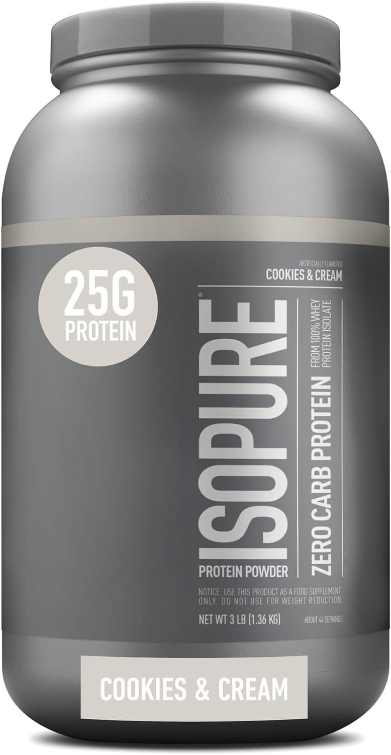 Isopure Protein Powder, Low Carb Whey Isolate with Vitamin C  Zinc for Immune Support, 25g Protein, Keto Friendly, Toasted Coconut, 42 Servings, 3 Pounds (Packaging May Vary)