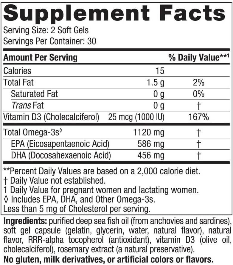 Nordic Naturals Postnatal Omega-3, Lemon - 60 Soft Gels - 1120 Total Omega-3 + 1000 IU Vitamin D3 - Formulated for New Moms; Supports Optimal Wellness, Positive Mood, Healthy Metabolism - 30 Servings