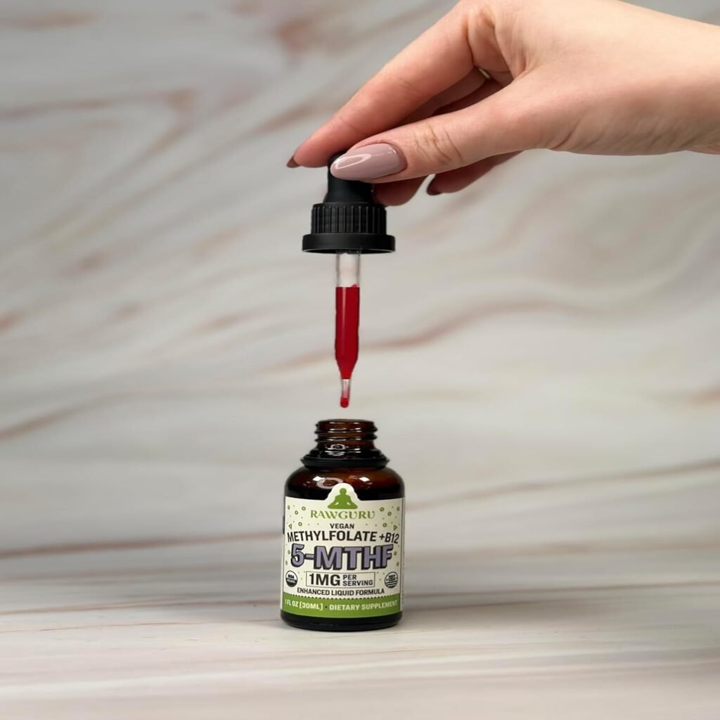 RawGuru Organic Methylfolate 1mg + B12 Complex - Cognitive Support and Immunity Boost Tincture - 30 ml. Vegan Drops