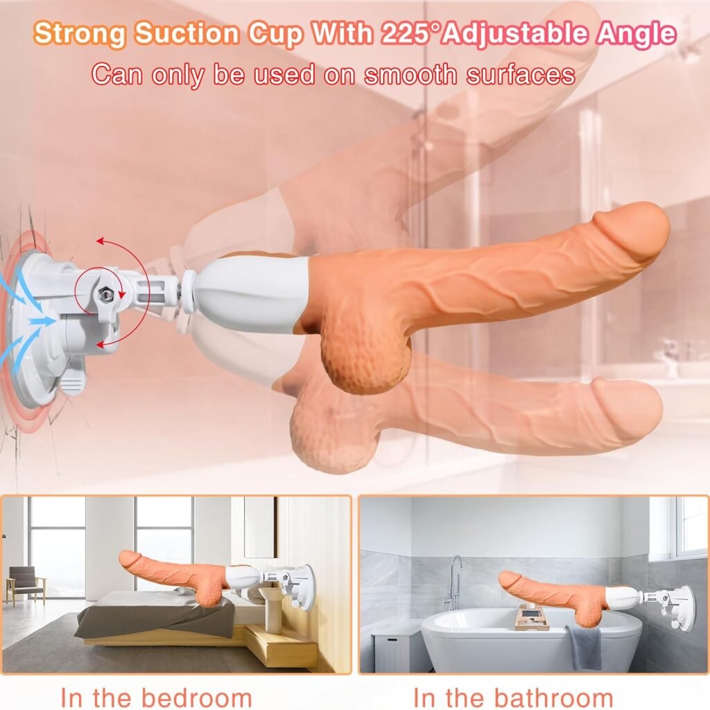 Sex Machine Thrusting Realistic Dildo for Women with 10 Vibrating  Thrusting Modes for G Spot Clitoral Anal Stimulation, Remote Control Silicone Vibrator, Adult Sex Toy (Flesh)