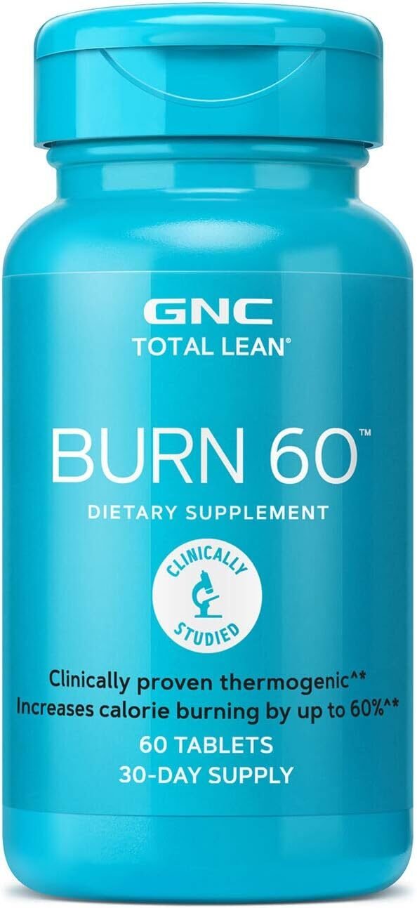 GNC Total Lean Burn 60 - Cinnamon Flavored, 60 Tablets per Bottle, Thermogenic to Increase Energy and Metabolism