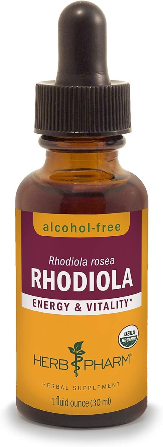 Herb Pharm Certified Organic Rhodiola Root Extract for Energy, Endurance and Stamina, Organic Cane Alcohol, 1 Ounce (090700003555)