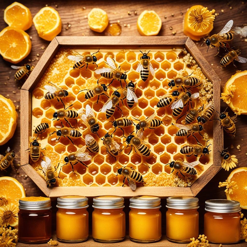 honey, propolis, and royal jelly