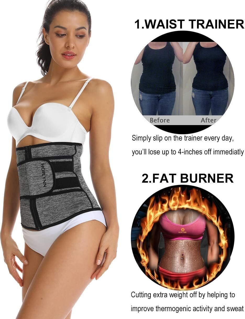 HOPLYNN Neoprene Sweat Waist Trainer Corset Trimmer Shaper Belt for Women