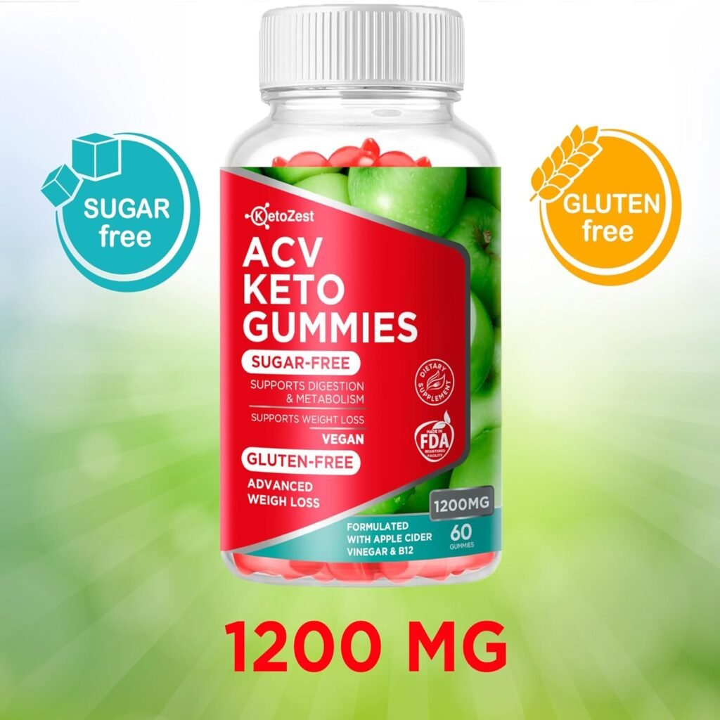 Keto Acv Gummies for Advanced Weight Loss  Belly Fat Burn - Pro Active Super Apple Cider Vinegar Gummies - Rapid Fat Burner Diet Supplement for Women Men - Sugar  Gluten Free (1200MG)