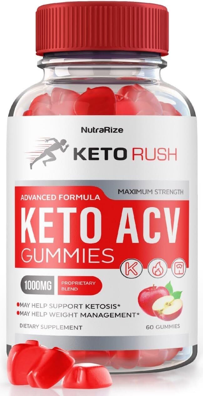 Keto Rush Keto ACV Gummies - Keto Rush Gummies, Keto Rush Keto ACV Gummies Weight Loss Support, Keto + ACV Gummy, Maximum Strength Supplement, KetoRush Gomitas Reviews (60 Gummies)