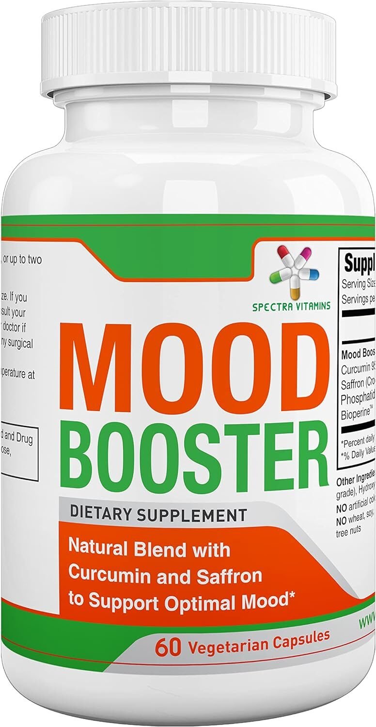 Mood Booster 60 Caps - Mood Enhancer Capsules Supports Optimal Mood, Stress Relief, Focus, for Men/Women