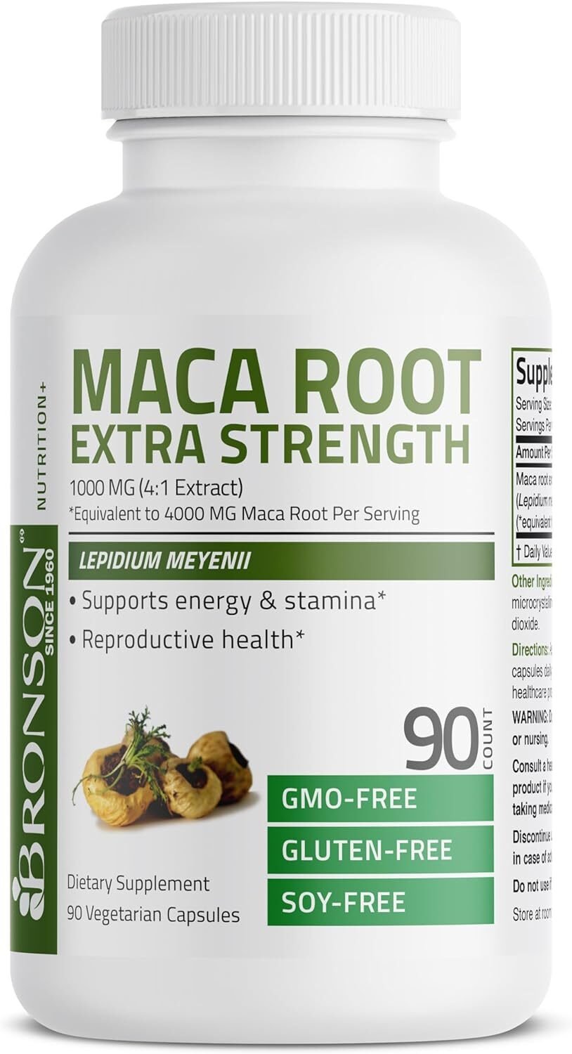 Bronson Maca Root Extra Lepidium Meyenii, Non-GMO, 90 Vegetarian Capsules