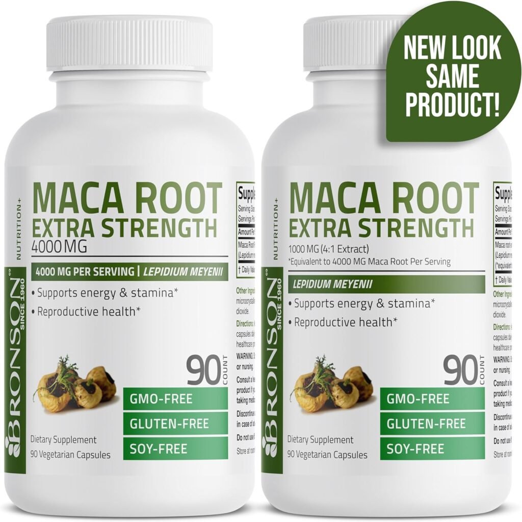 Bronson Maca Root Extra Lepidium Meyenii, Non-GMO, 90 Vegetarian Capsules