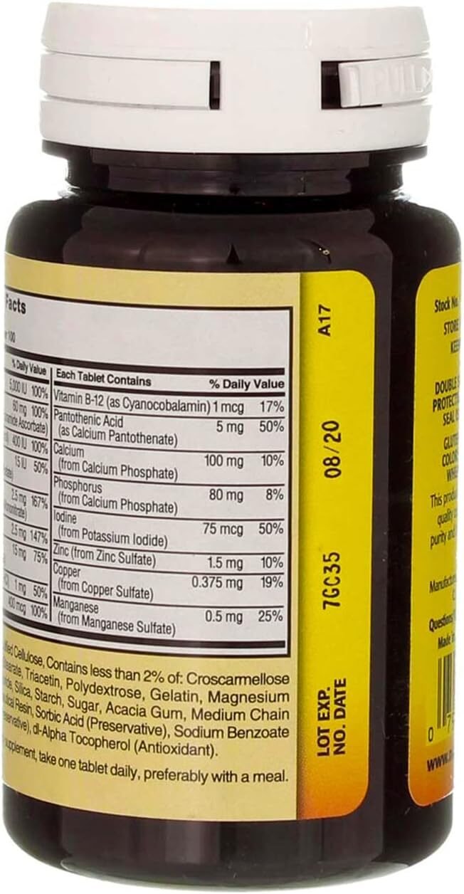 Natures Blend Multiple Vitamin with Minerals Tablets No Iron - 100 Tablets, Pack of 4